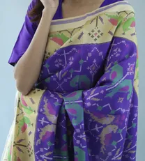 Purple Double Ikkat Saree4