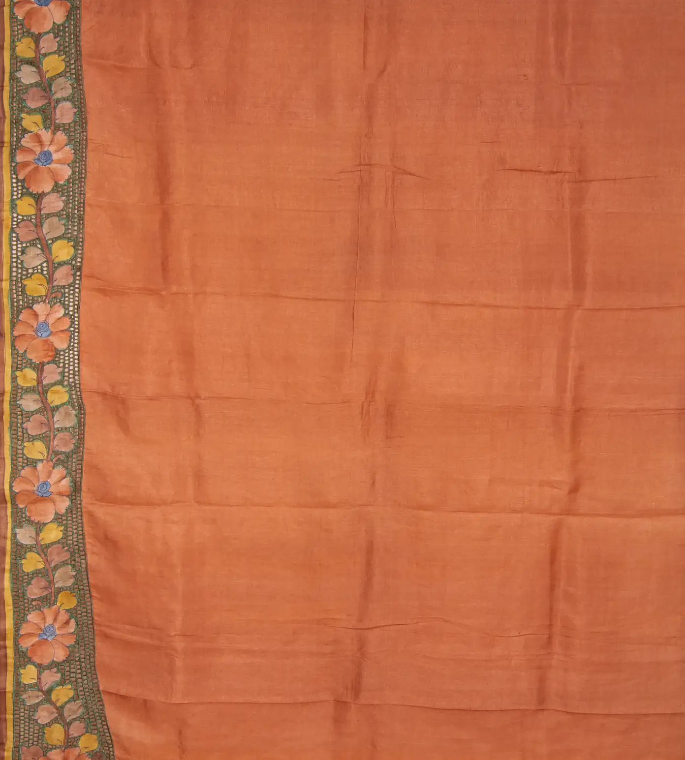 Peach Tussar Cut Work Saree2