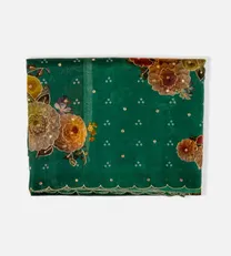 Green Organza Embroidery Saree1