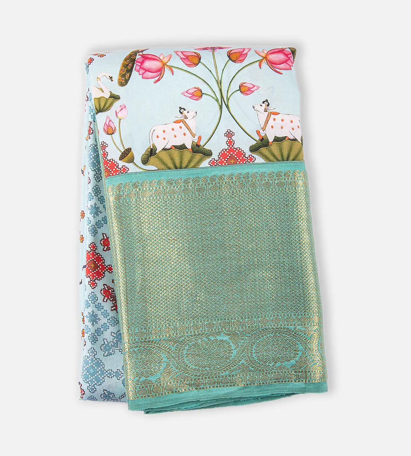 Light Blue Kanchipuram Silk Saree1