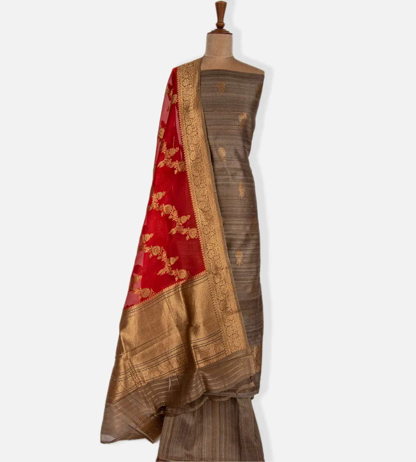 Deep Beige Banarasi Tussar Salwar1