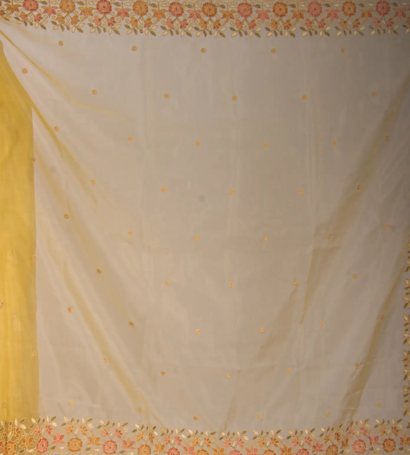 Yellow Chanderi Salwar With Organza Dupatta4