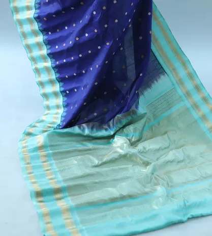 Blue Gadwal Silk Saree4