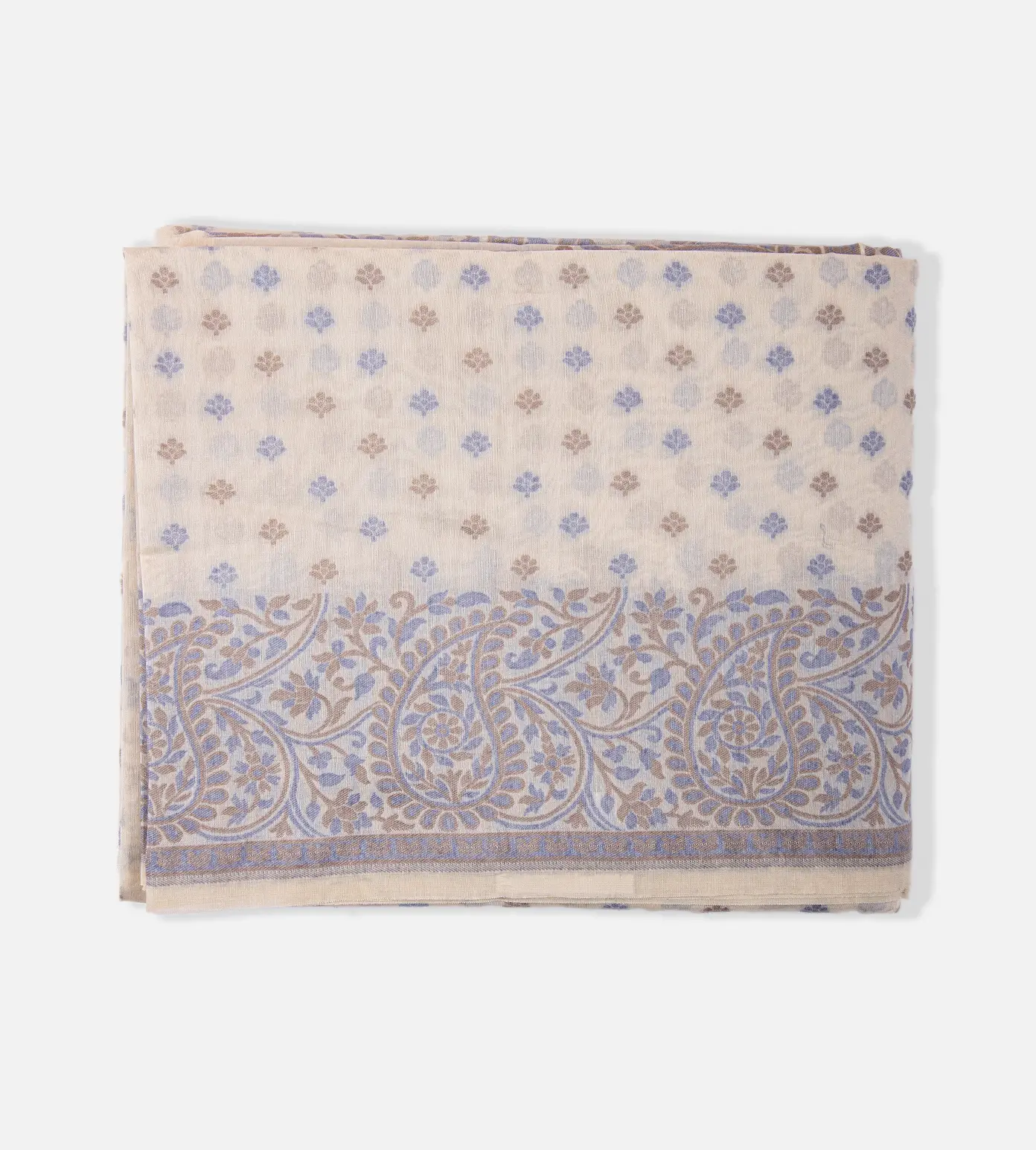 White Banarasi Cotton Saree1