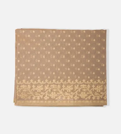Deep Creme Banarasi Cotton Saree1