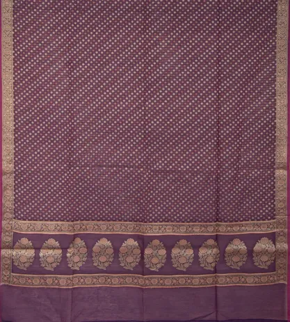 Purple Banarasi Cotton Saree3