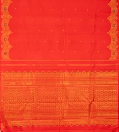 Vermillion Red Kanchipuram Silk Saree3