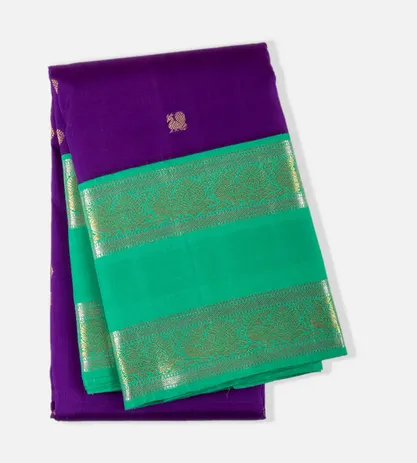 Violet Kanchipuram Silk Saree1