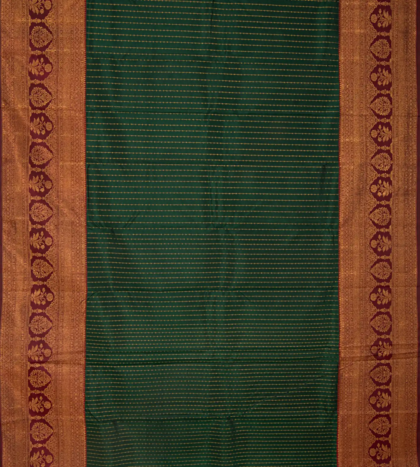 Bottle Green Kanchipuram Silk Saree2