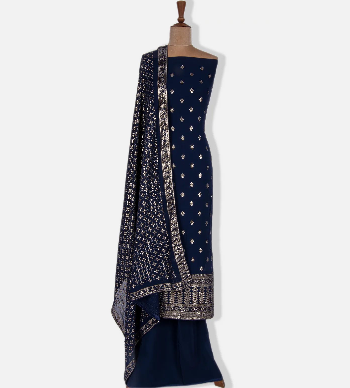 Deep Blue Crepe Salwar1