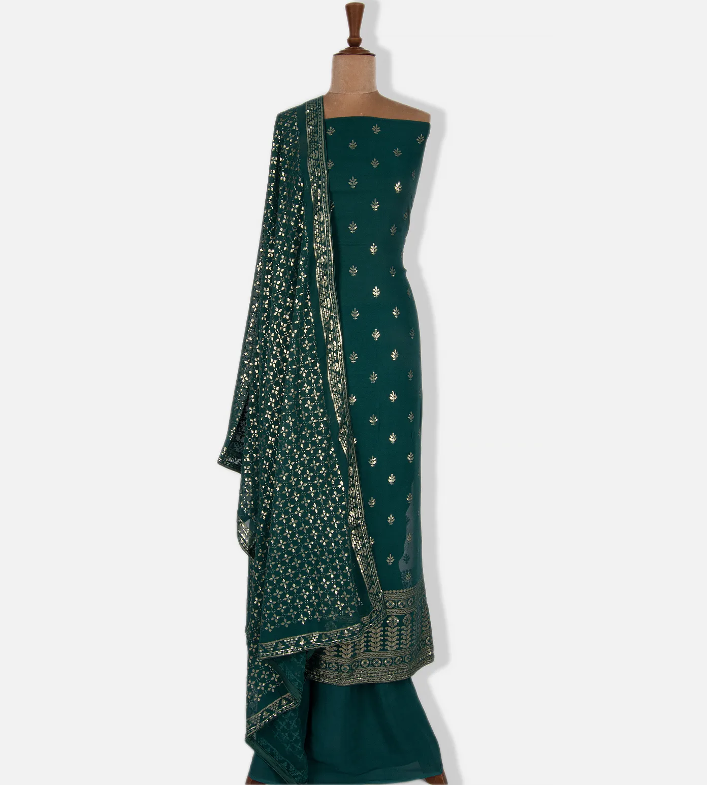 Forest Green Crepe Salwar1