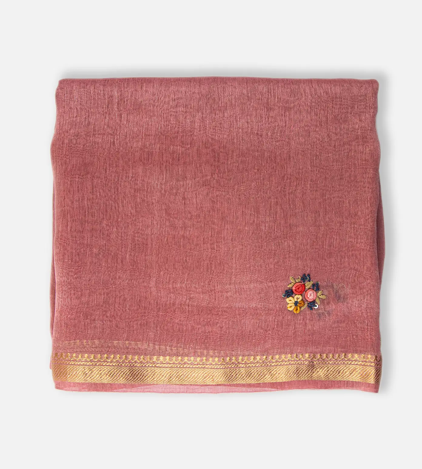 Light Pink Linen Saree1