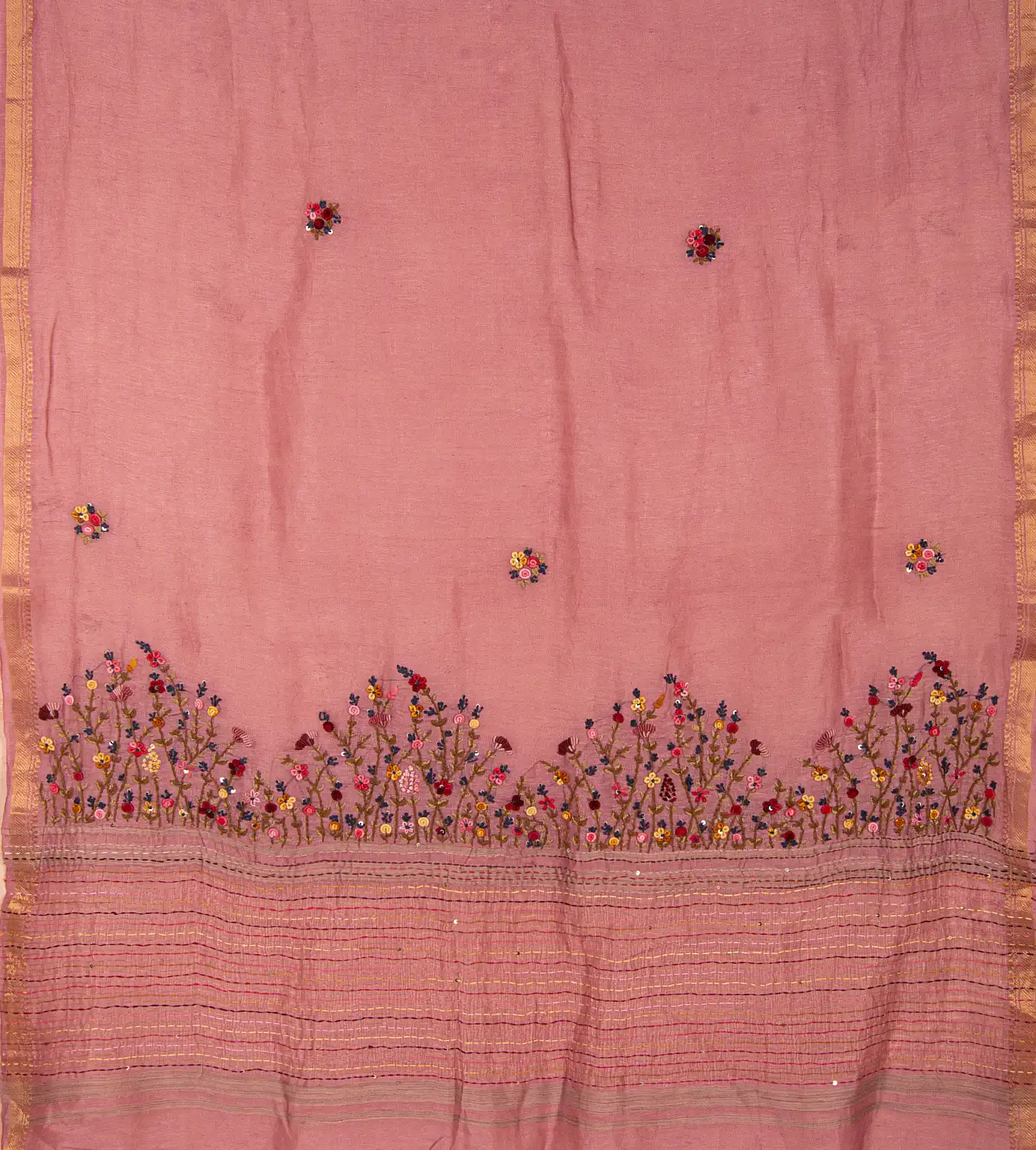 Light Pink Linen Saree3