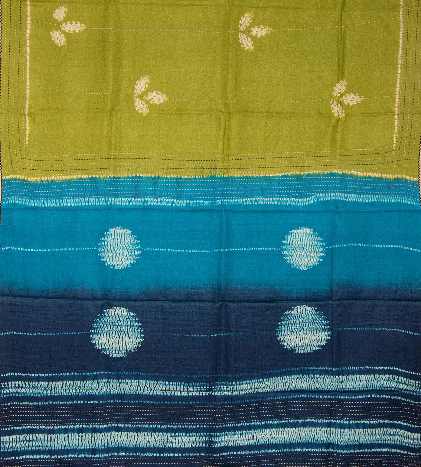 Light Green Shibori Tussar Saree3