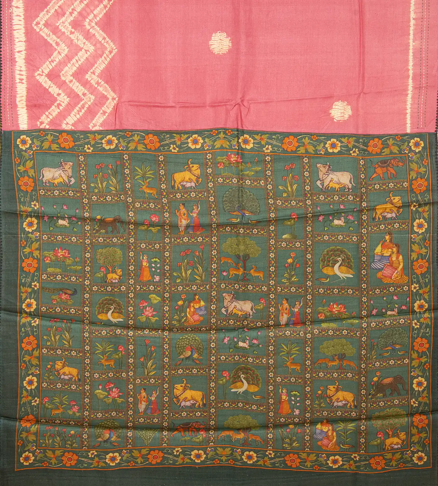 Pink Shibori Tussar Saree3