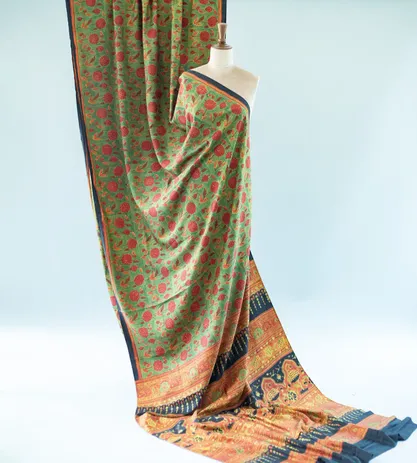 Multicolour Duppiyan Silk With Ajrakh Saree2