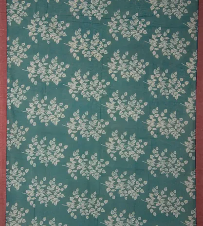 Turquoise Blue Linen Cotton Saree2
