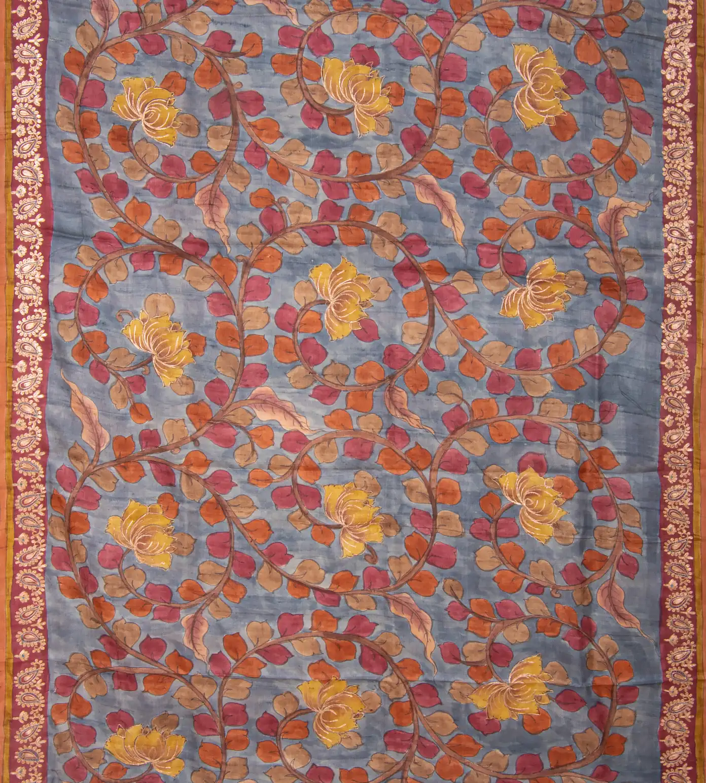 Powder Blue Tussar Saree2