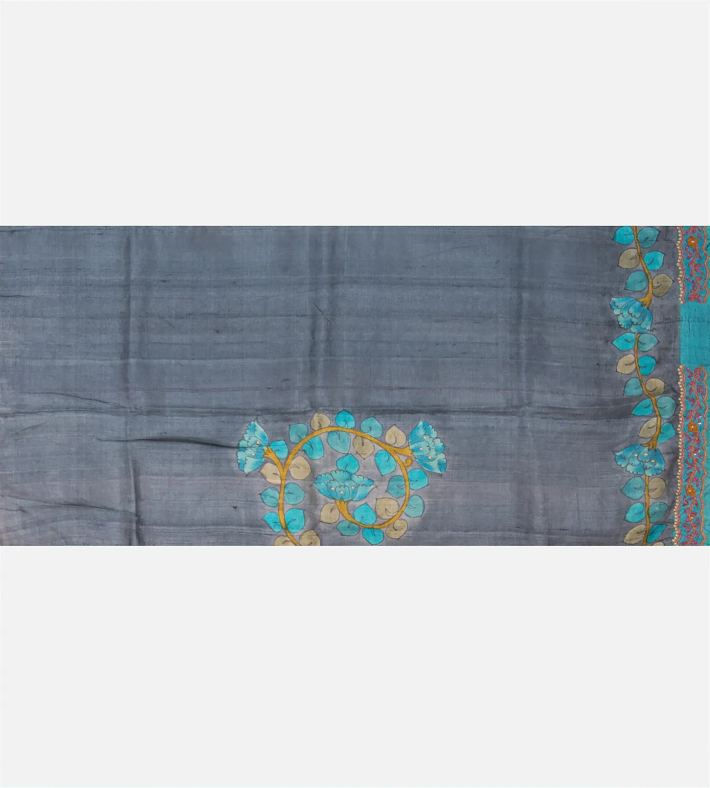 Lime Yellow Tussar Saree4