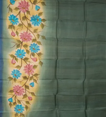 Forest Green Tussar Saree2