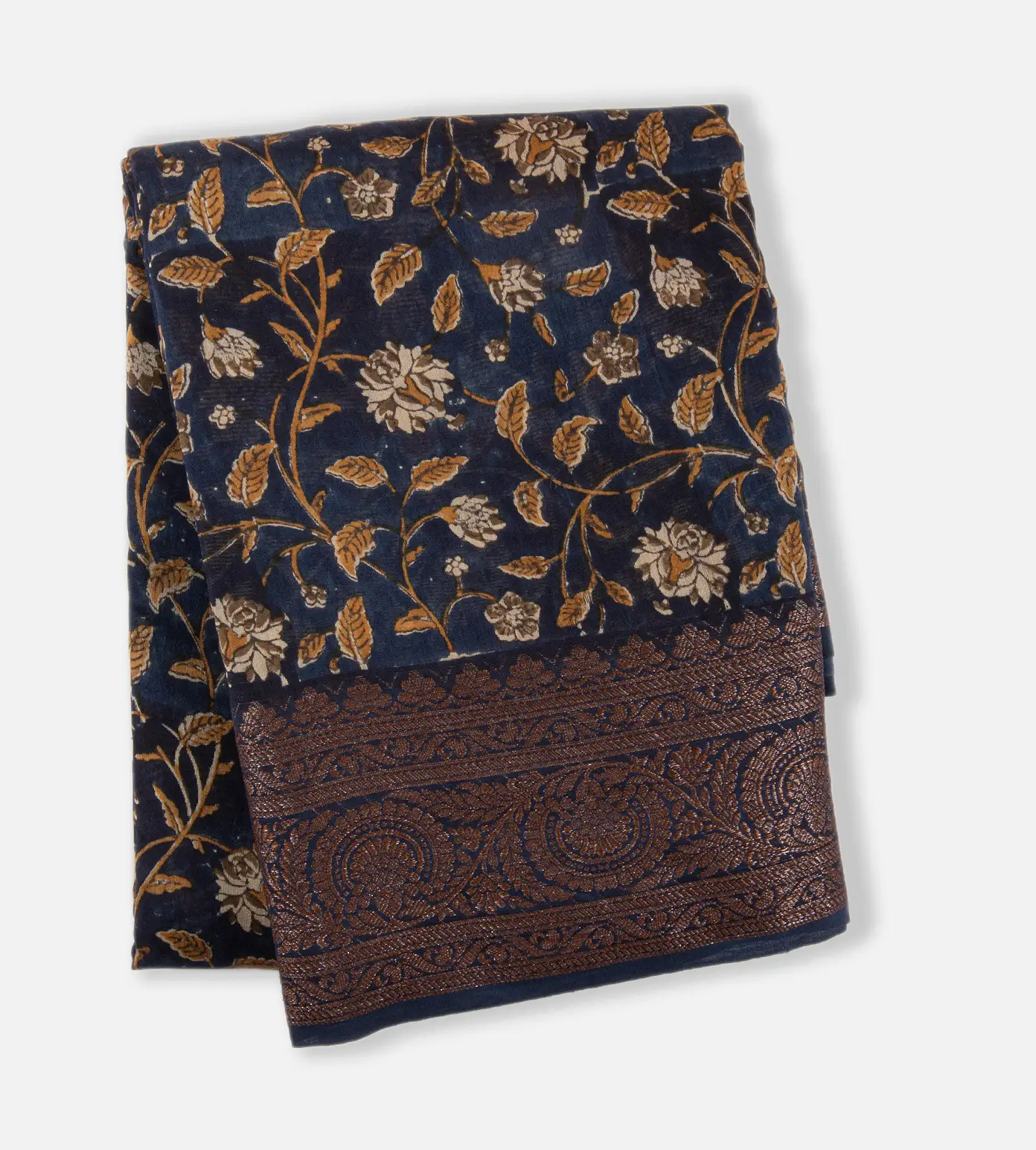 Deep Blue Cotton Saree1