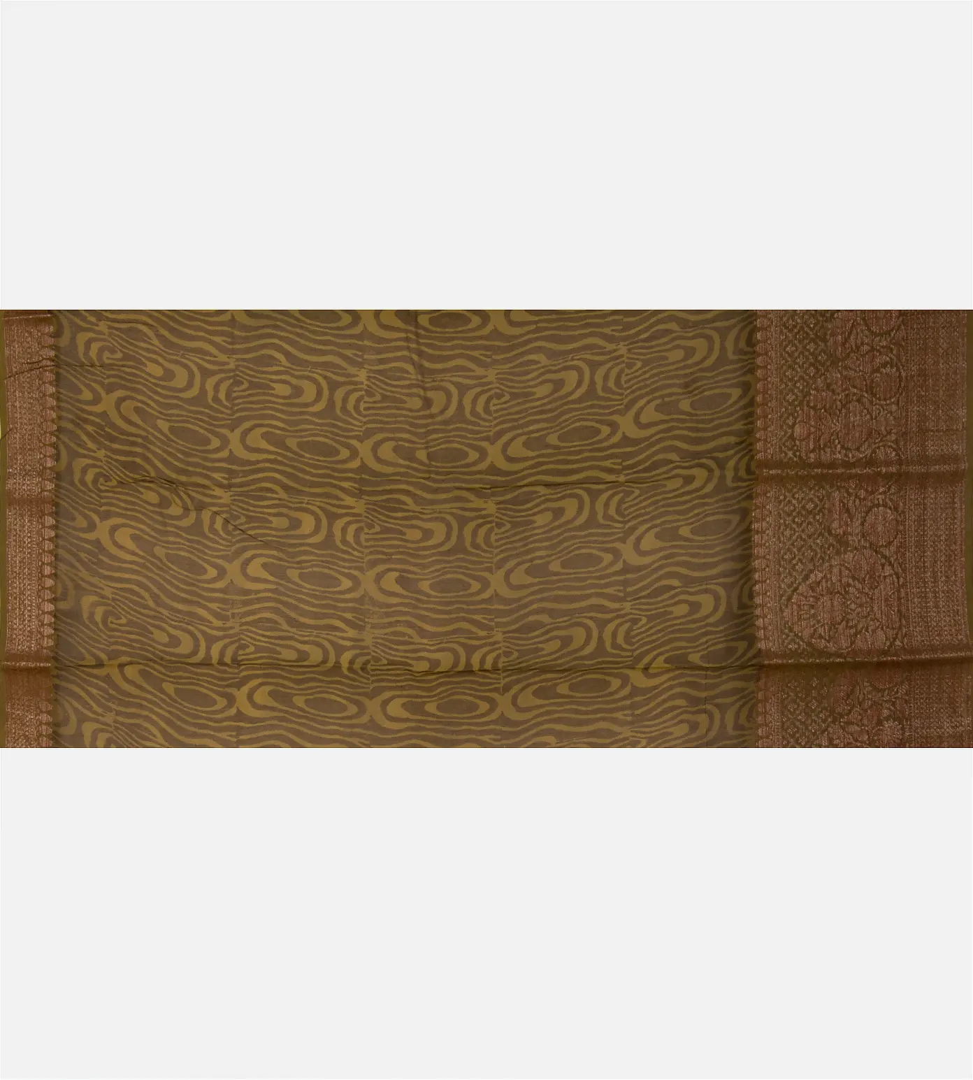 Olive Green Cotton Saree4