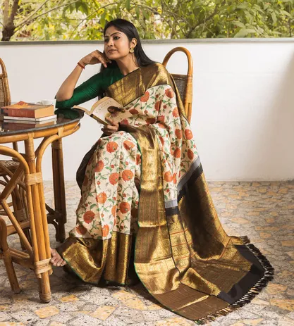 kalamkari kanchipuram silk saree – fab-persona