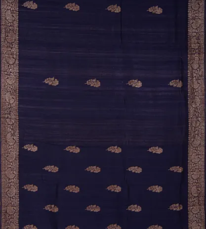 Navy Blue Banarasi Tussar Saree2