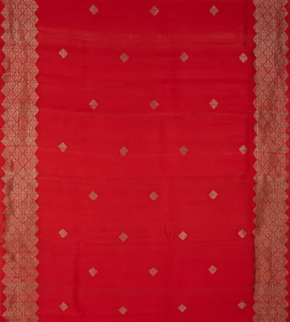 Red Banarasi Tussar Saree2