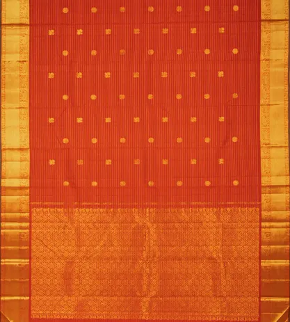 Red Orange Kanchipuram Silk Saree3