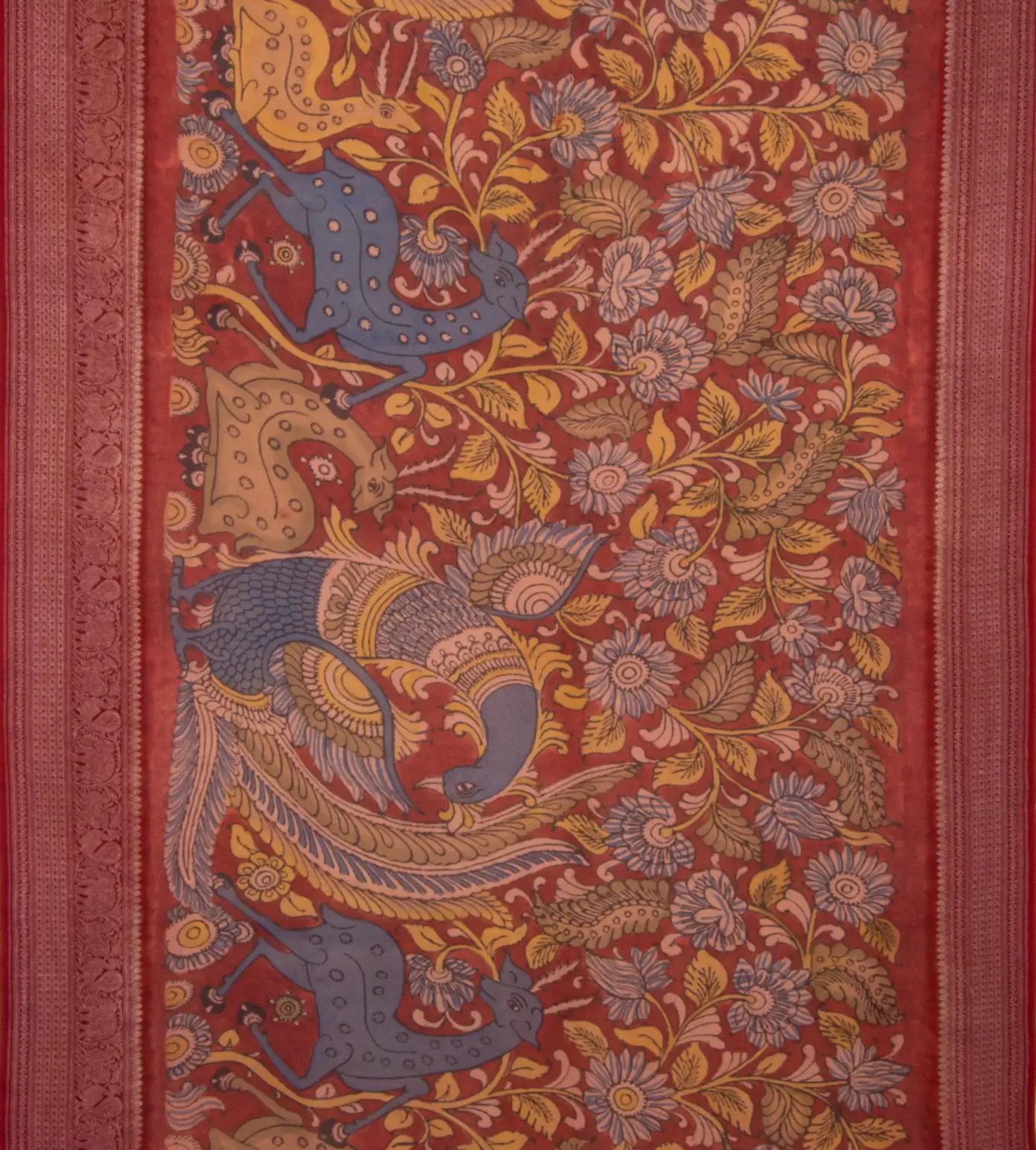 Red Georgette Kalamkari Saree2