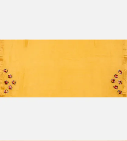 Yellow Linen Embroidery Saree4