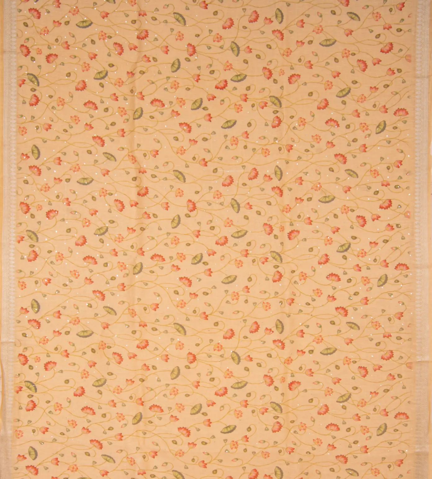 Light Beige Linen Printed Saree2