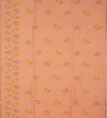 Peach Linen Printed Saree2
