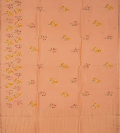 Peach Linen Printed Saree3