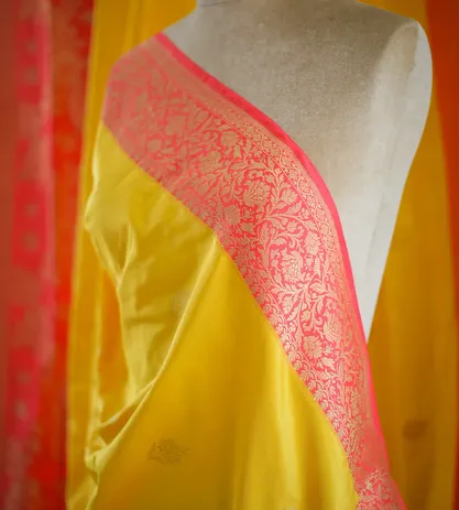 Yellow Banarasi Silk Saree2
