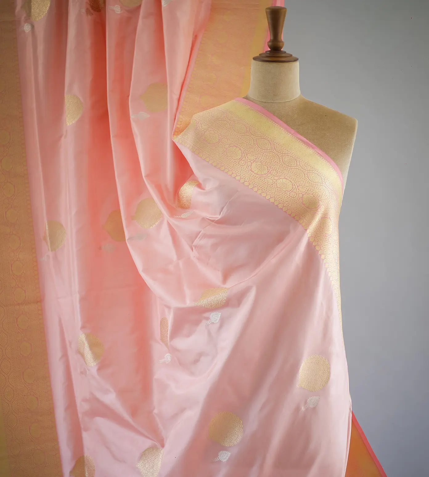 Pastel Pink Banarasi Silk Saree2