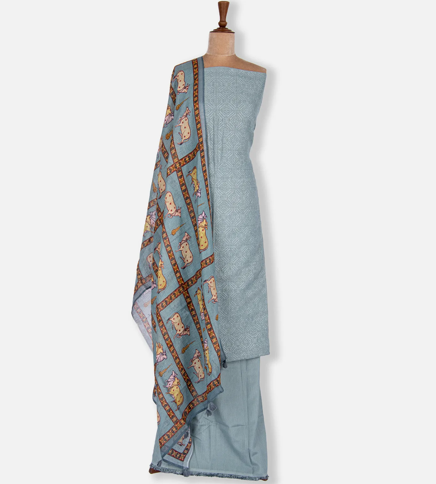 Pastel Blue Linen Salwar1