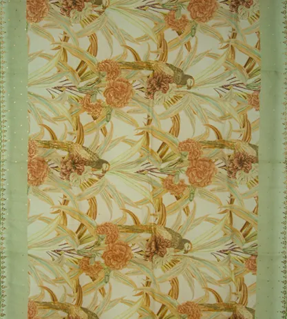 Pastel Green Organza Embroidery Saree2