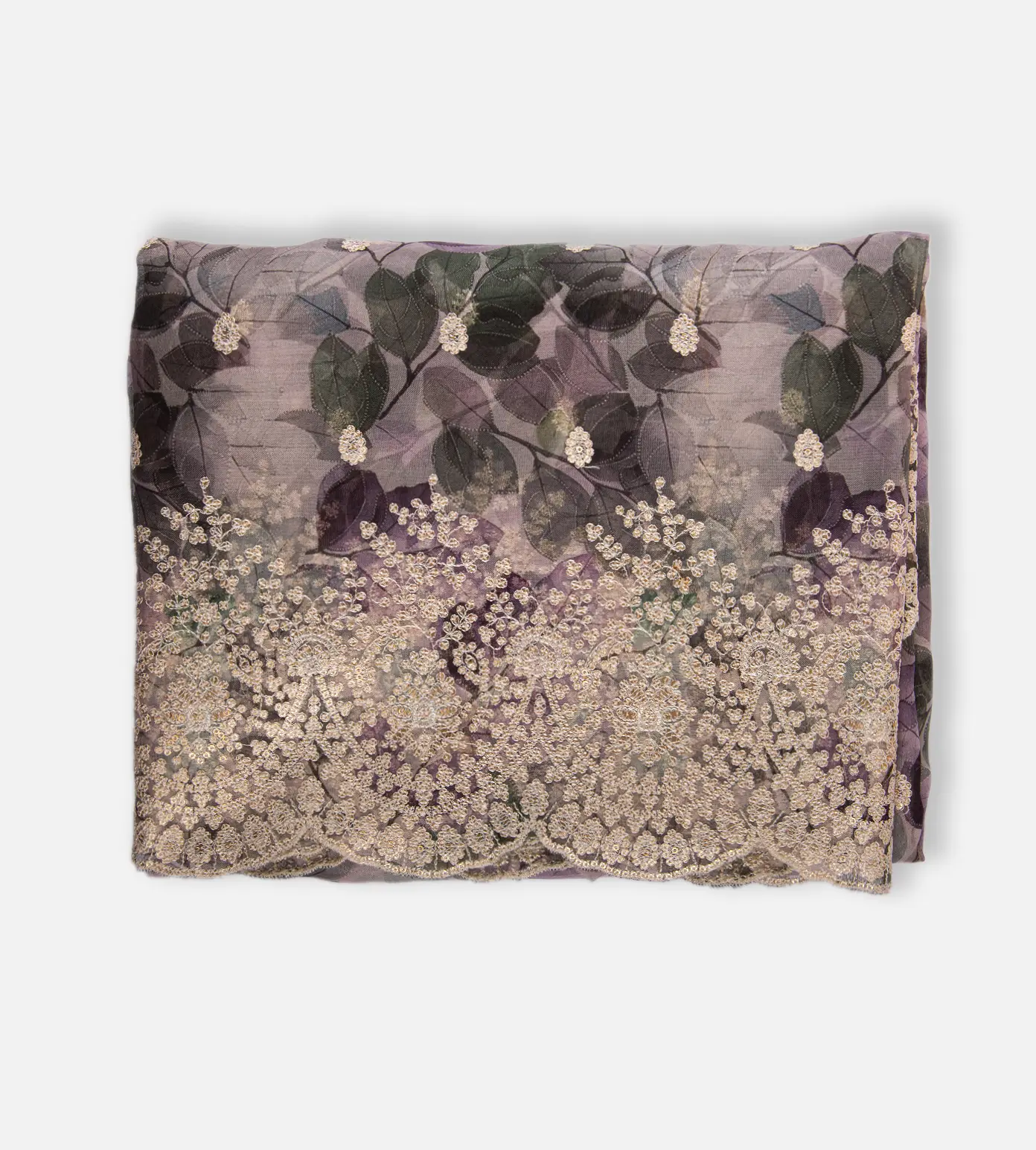 Blue  Organza Embroidery Saree1