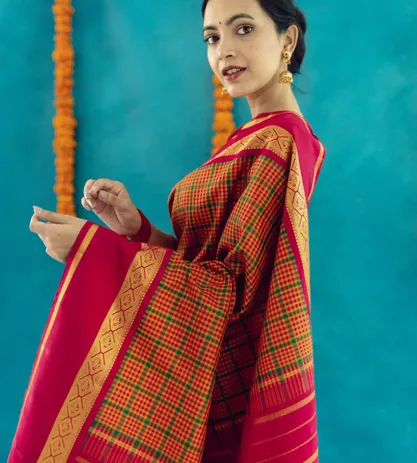 Multicolor Kanchipuram Silk Saree1