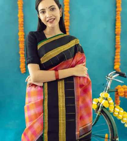 Multicolour Kanchipuram Silk Saree1