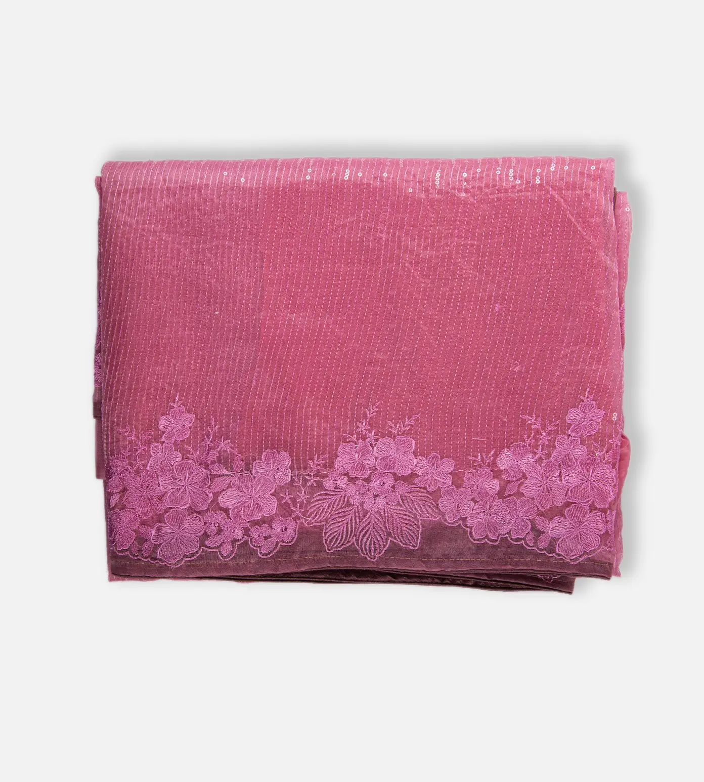 Light Pink Organza Embroidery Saree1