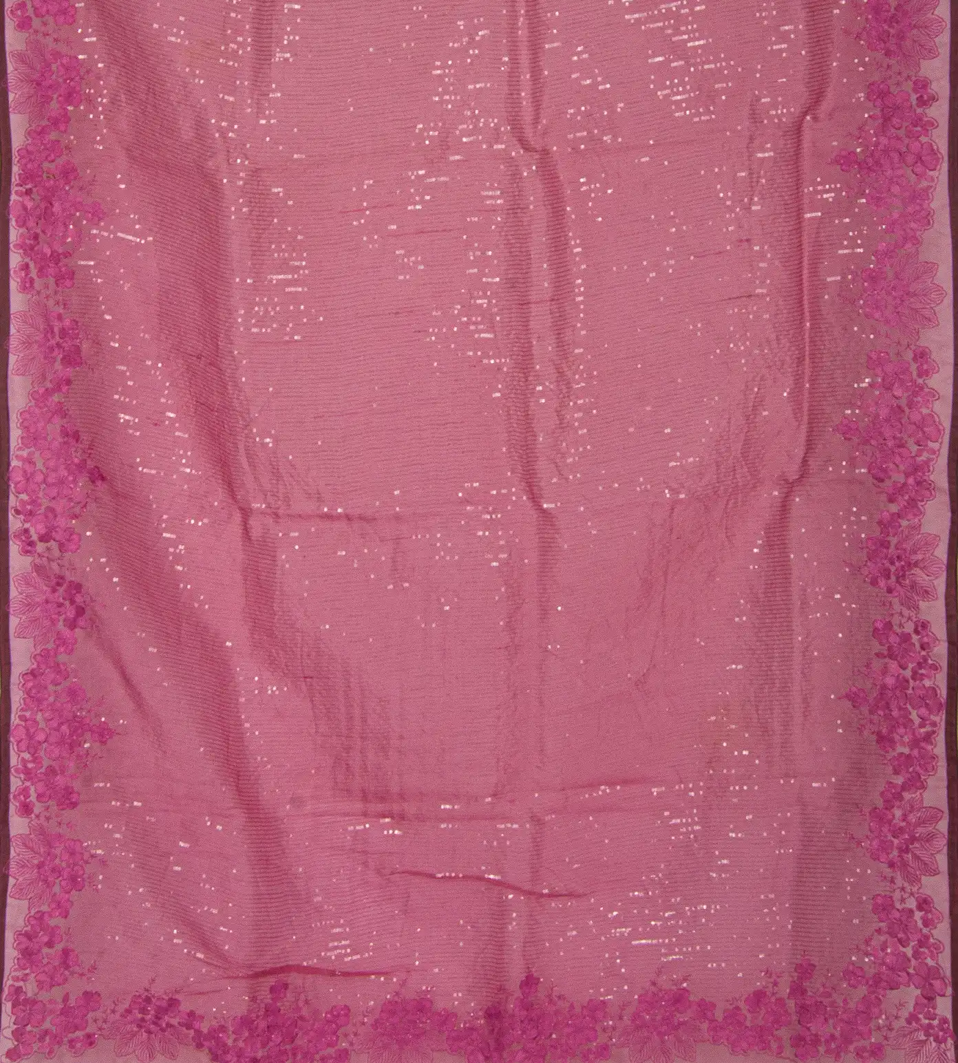 Light Pink Organza Embroidery Saree3