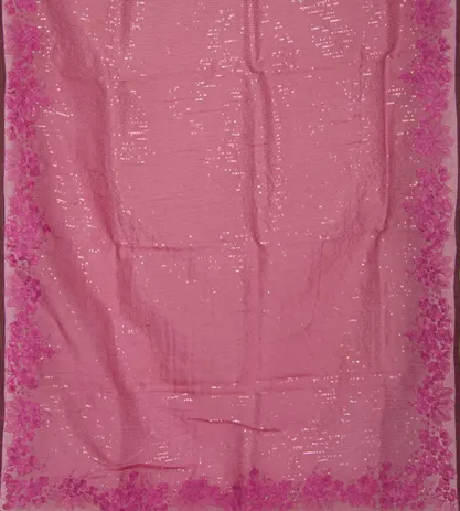 Light Pink Organza Embroidery Saree3