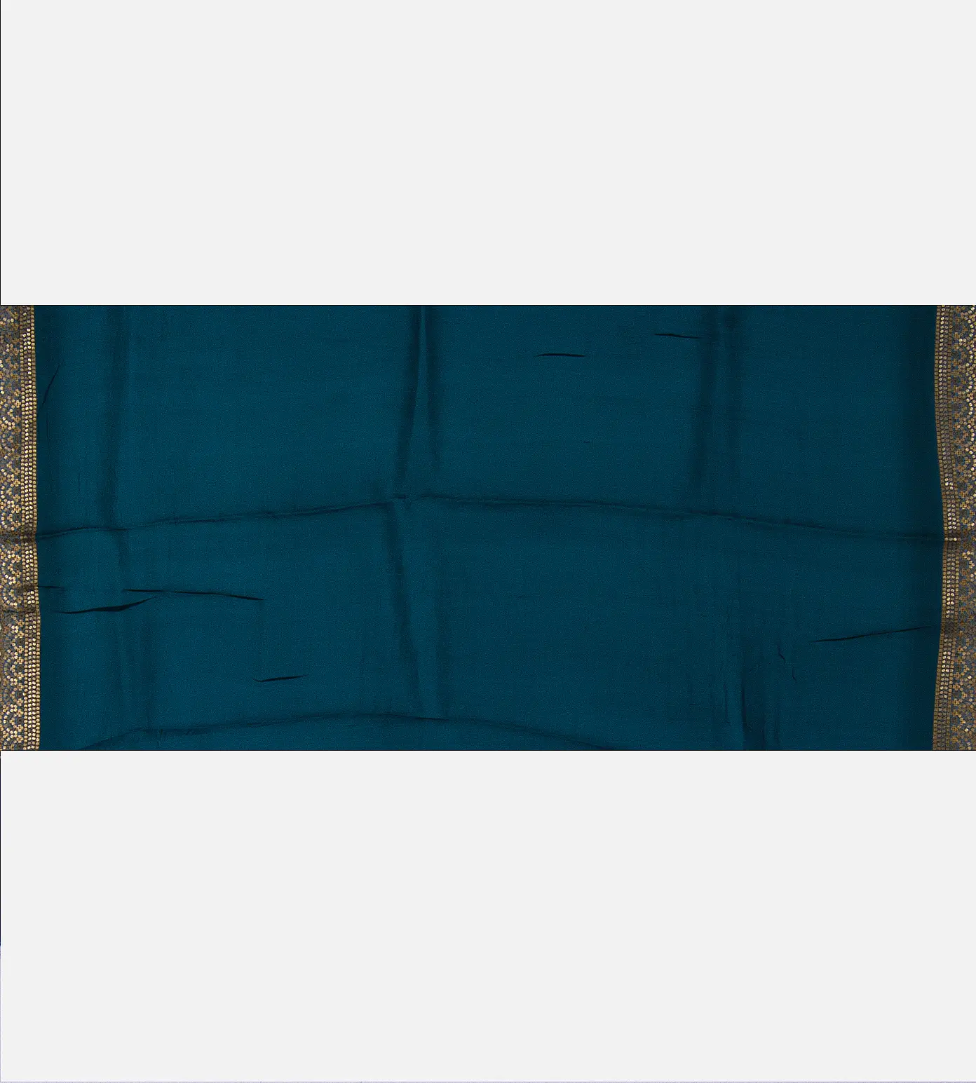 Deep Teal Organza Embroidery Saree4