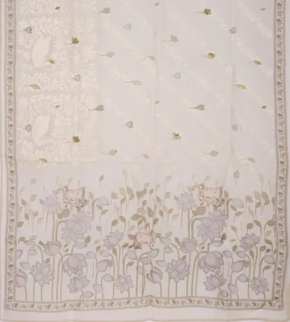 Off White Organza Embroidery Saree3