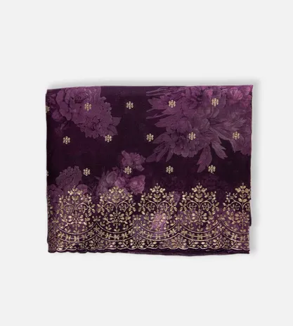 Purple Organza Embroidery Saree1