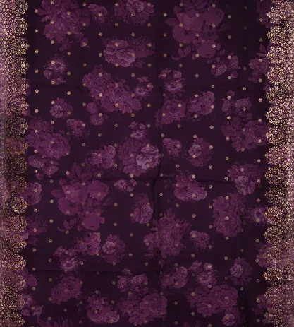 Purple Organza Embroidery Saree2