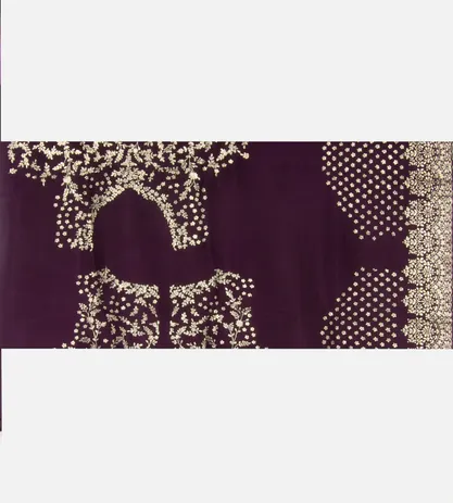Purple Organza Embroidery Saree4